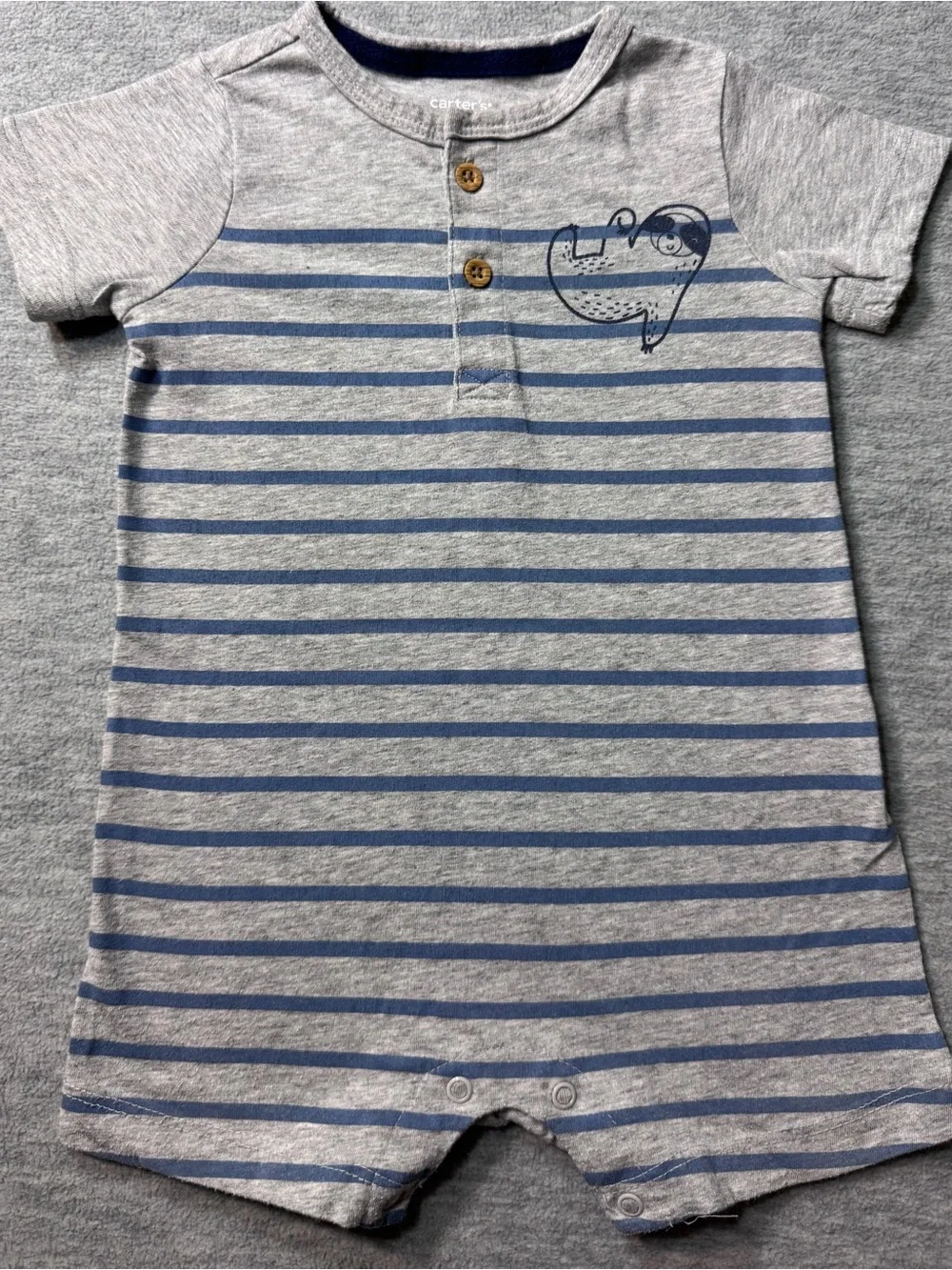 Ralph Lauren Navy & Yellow Striped Baby Polo Onesie